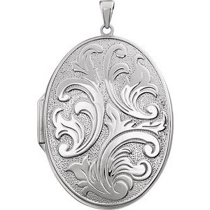 Engravable Embossed Oval Locket