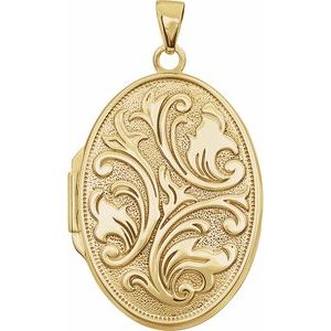 14kt Embossed Oval Locket