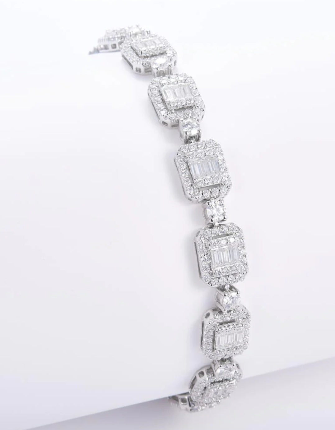 Cubic zirconia baguettes tennis bracelet