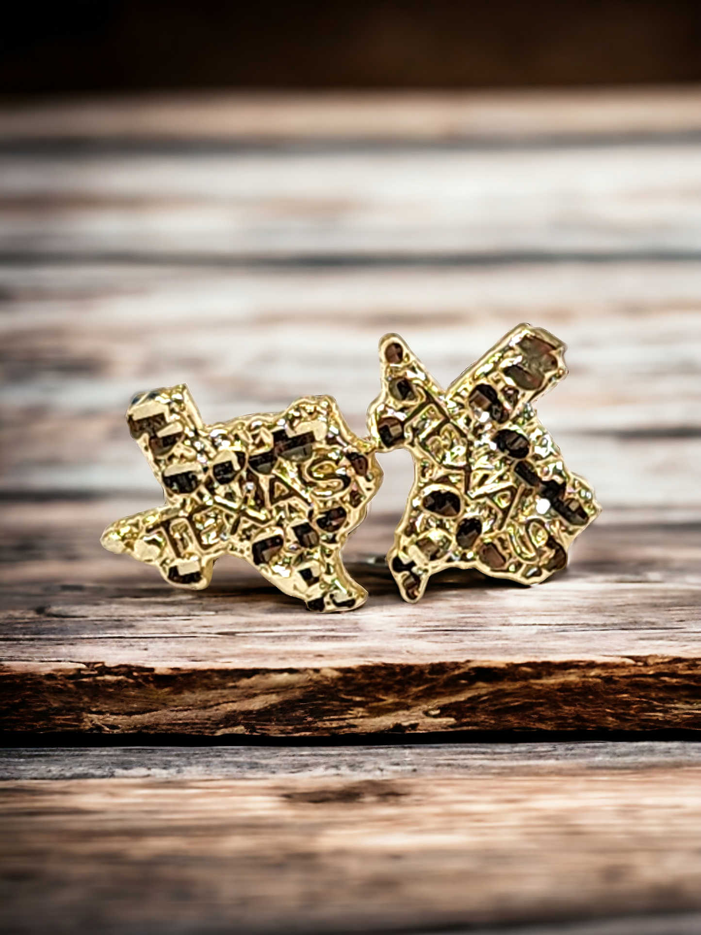 10kt Gold Texas Nugget Earrings
