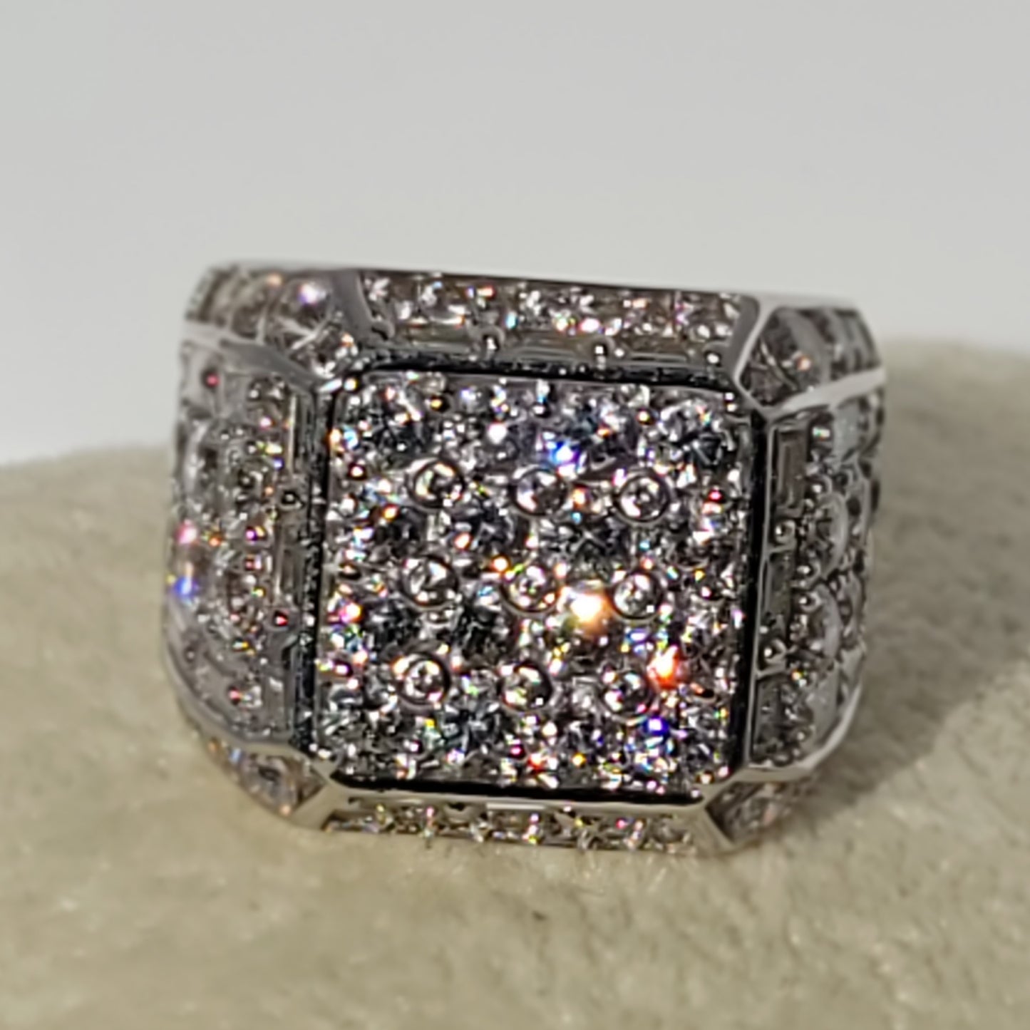 Mens Baguette CZ Iced out ring