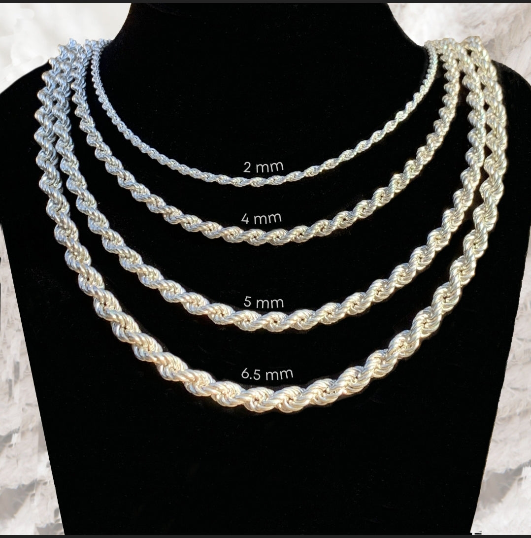 Sterling Silver Rope chain necklace