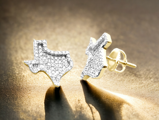 10kt Gold "Texas" Diamond Earrings