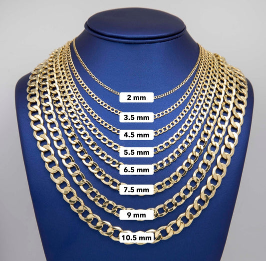 10kt Gold Hollow Cuban Link Necklace