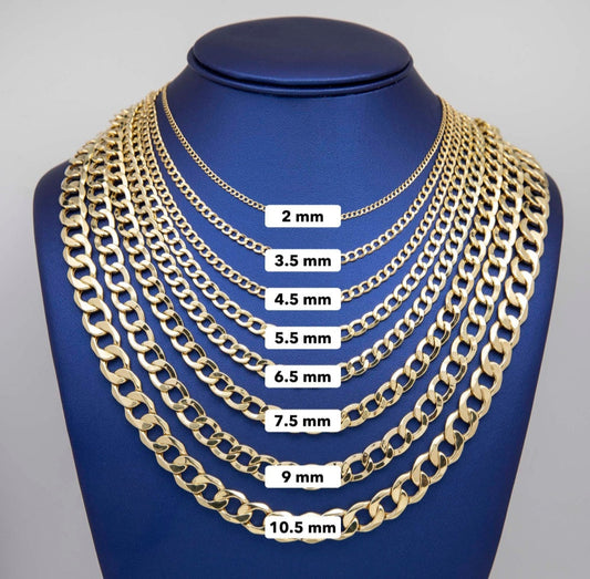 10kt Gold Solid Cuban Link Necklace