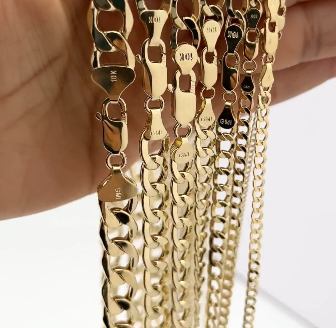 10kt Gold Solid Cuban Link Necklace