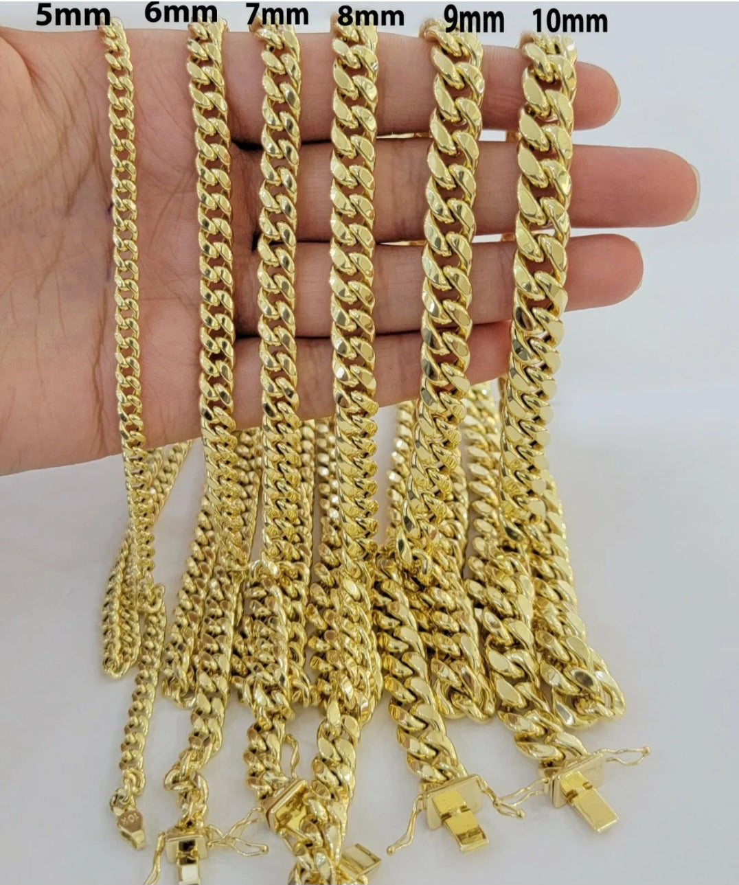 10kt Gold Miami Cuban Link Semi Hollow Necklace