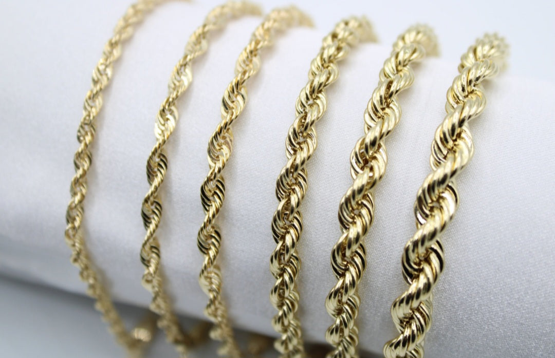 10kt Gold Rope chain Bracelet