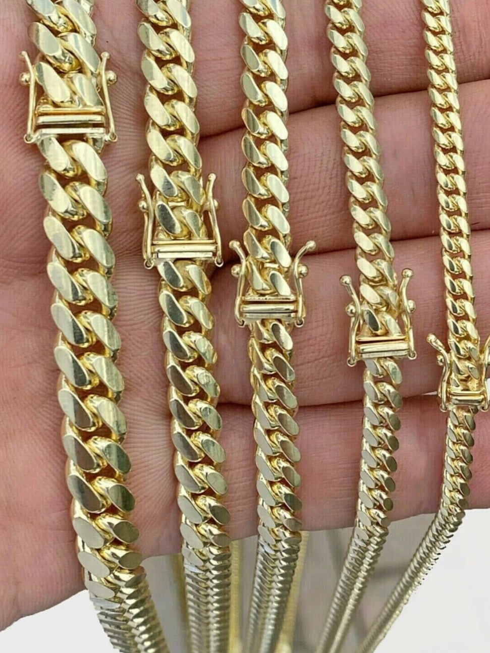 10kt Gold Solid Miami Cuban Link Necklace