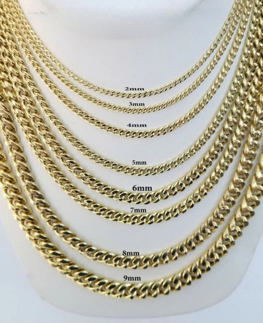 10kt Gold Solid Miami Cuban Link Necklace