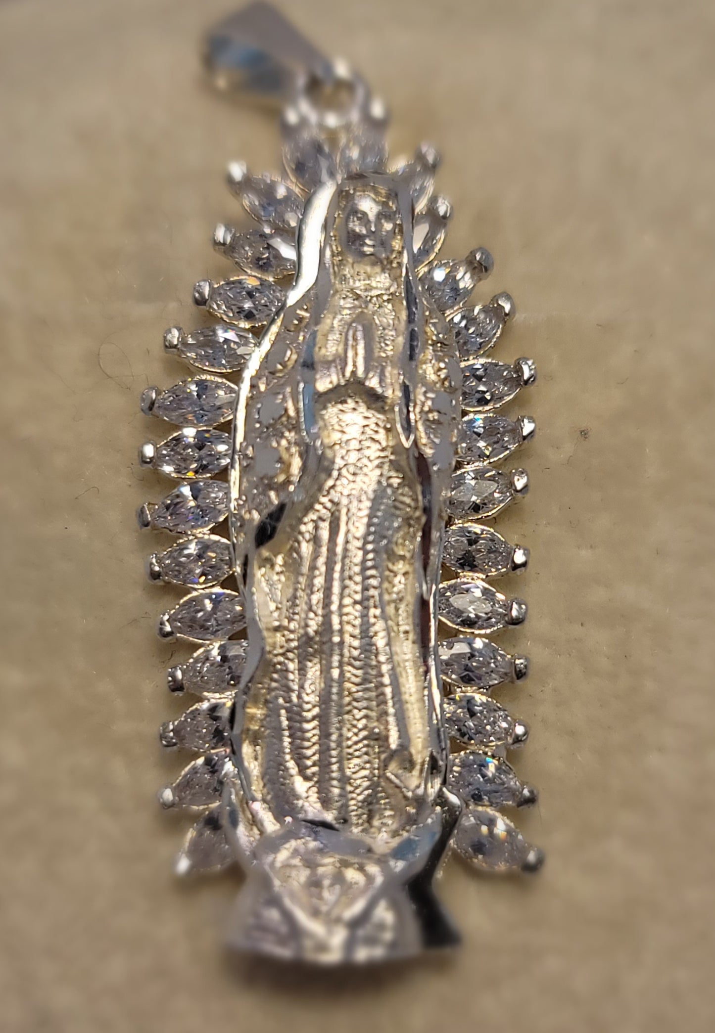 Cubic Zirconia Virgin Mary pendant