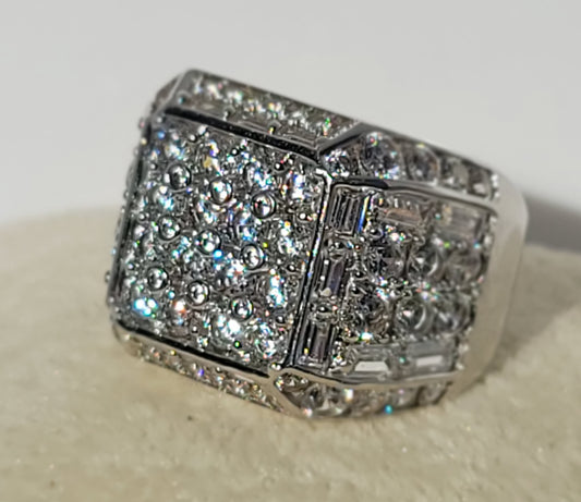 Mens Baguette CZ Iced out ring