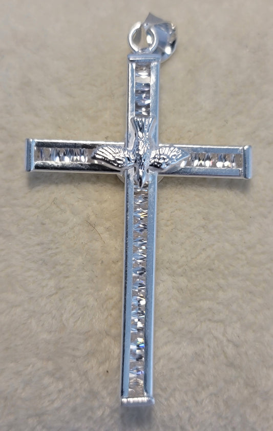 Holy spirit cross w/ Cz inlay