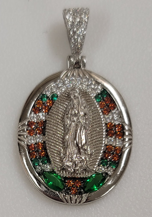 Virgin Mary oval pendant