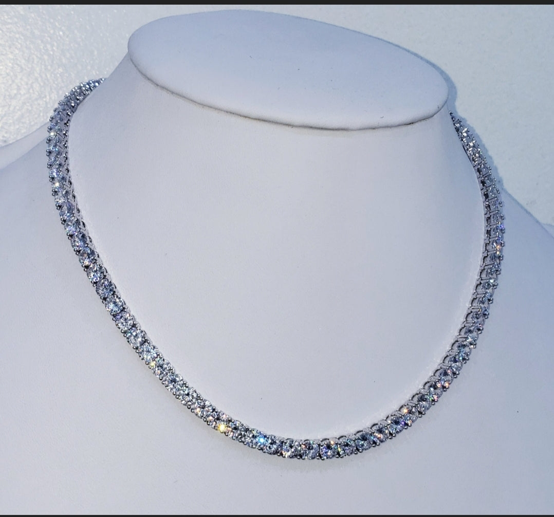 White Sapphire tennis Necklace