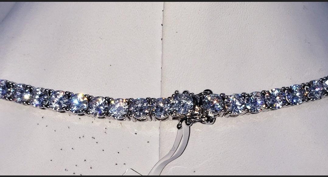 White Sapphire tennis Necklace