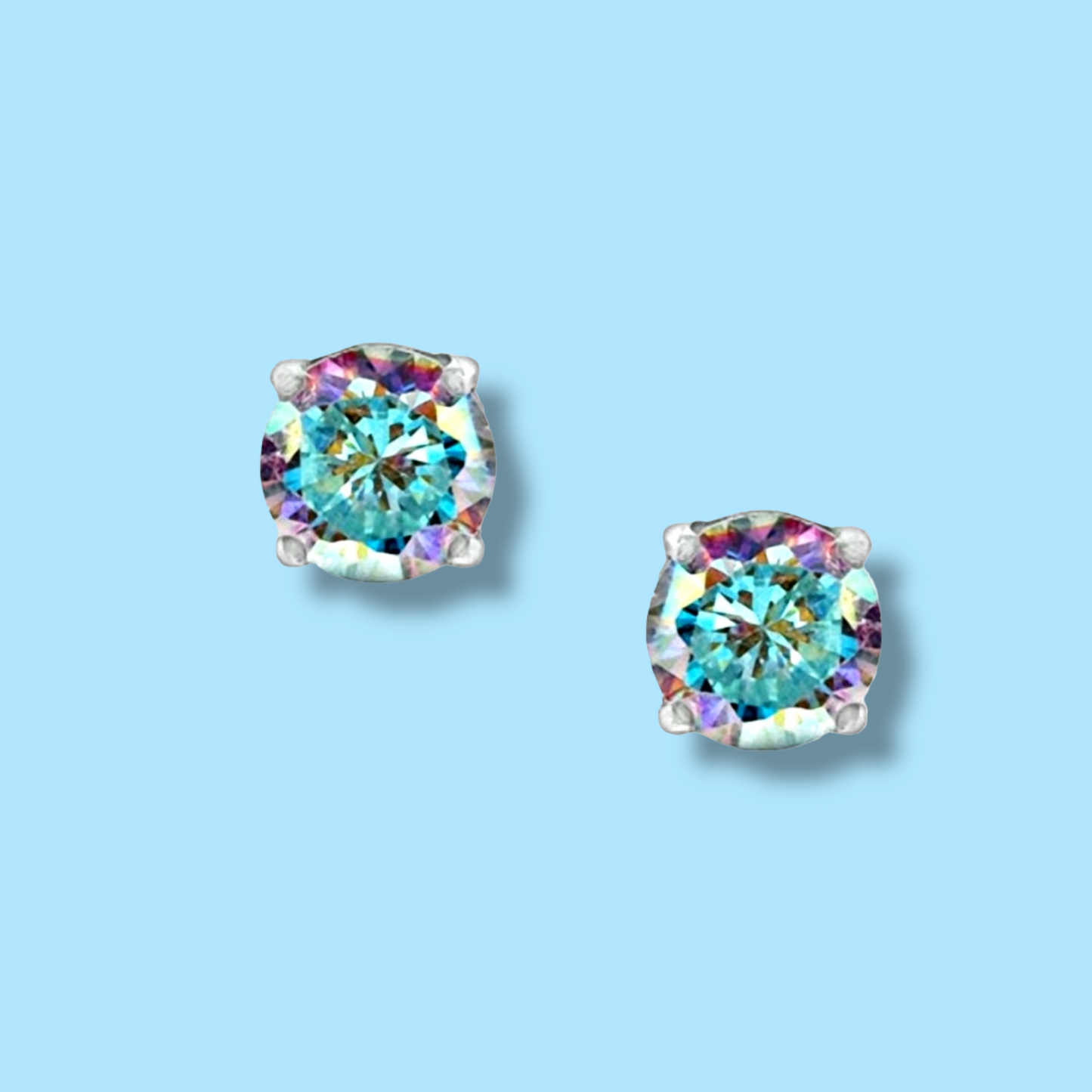 Iridescent CZ stud earrings