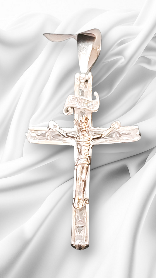 Pope John Crucifix w/ Cz inlay