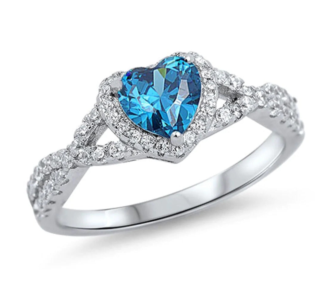 Heart With Blue Topaz